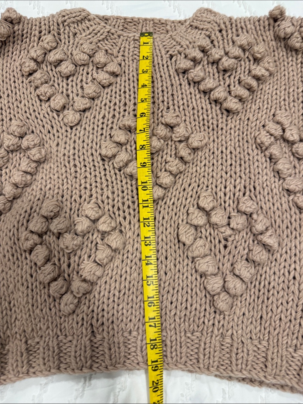 Wishlist Handmade Look Chunky Bobble Knit Sweater M/L Oversized Taupe Cozy Boho - Picture 6 of 7